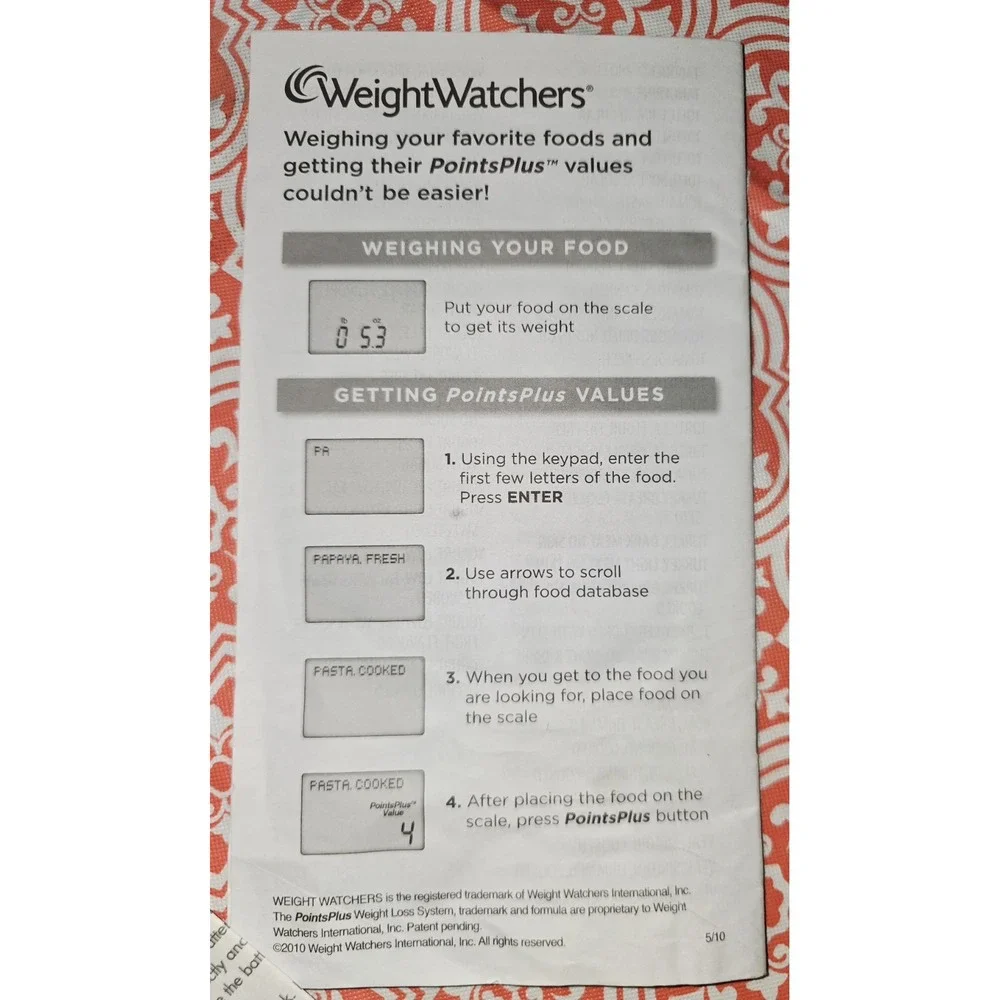Weight Watchers Electronic Food Scale‎ with Points Plus Values